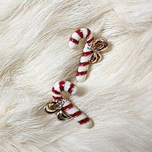 Small Christmas Candy Cane Earrings